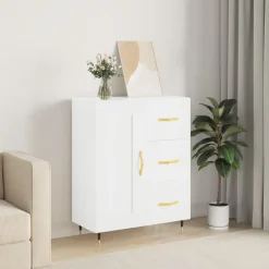 vidaXL Dressoir 69,5x34x90 cm bewerkt hout wit