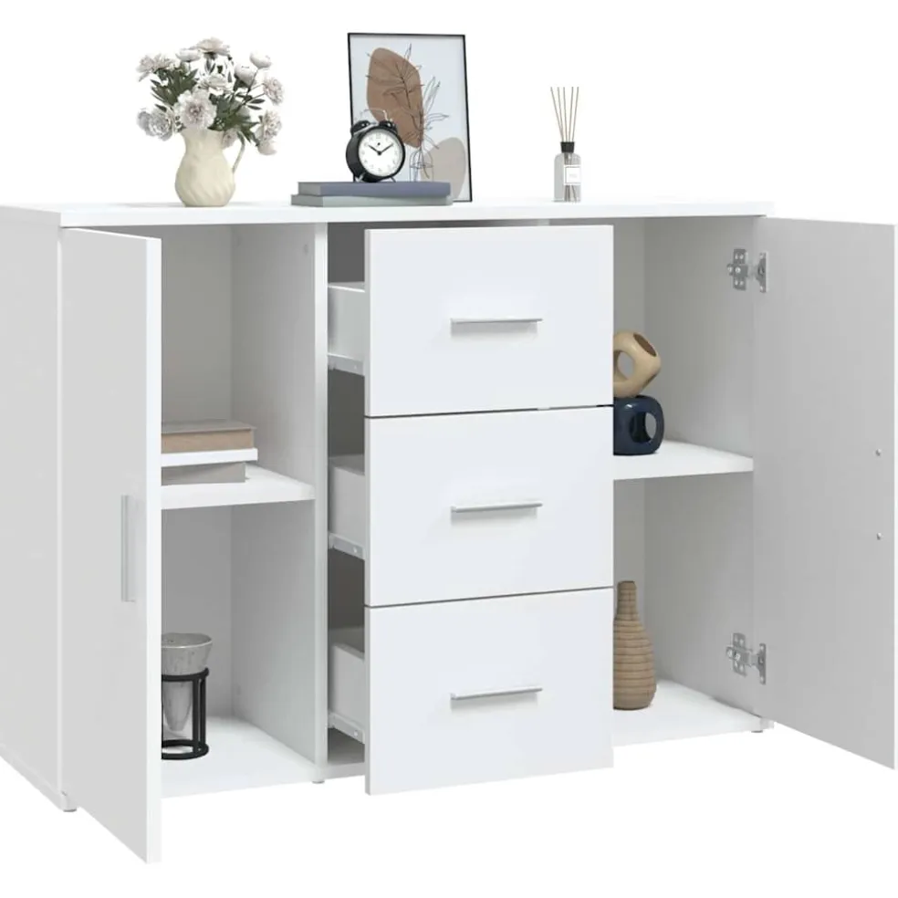 vidaXL Dressoir 91x29,5x65 cm bewerkt hout wit