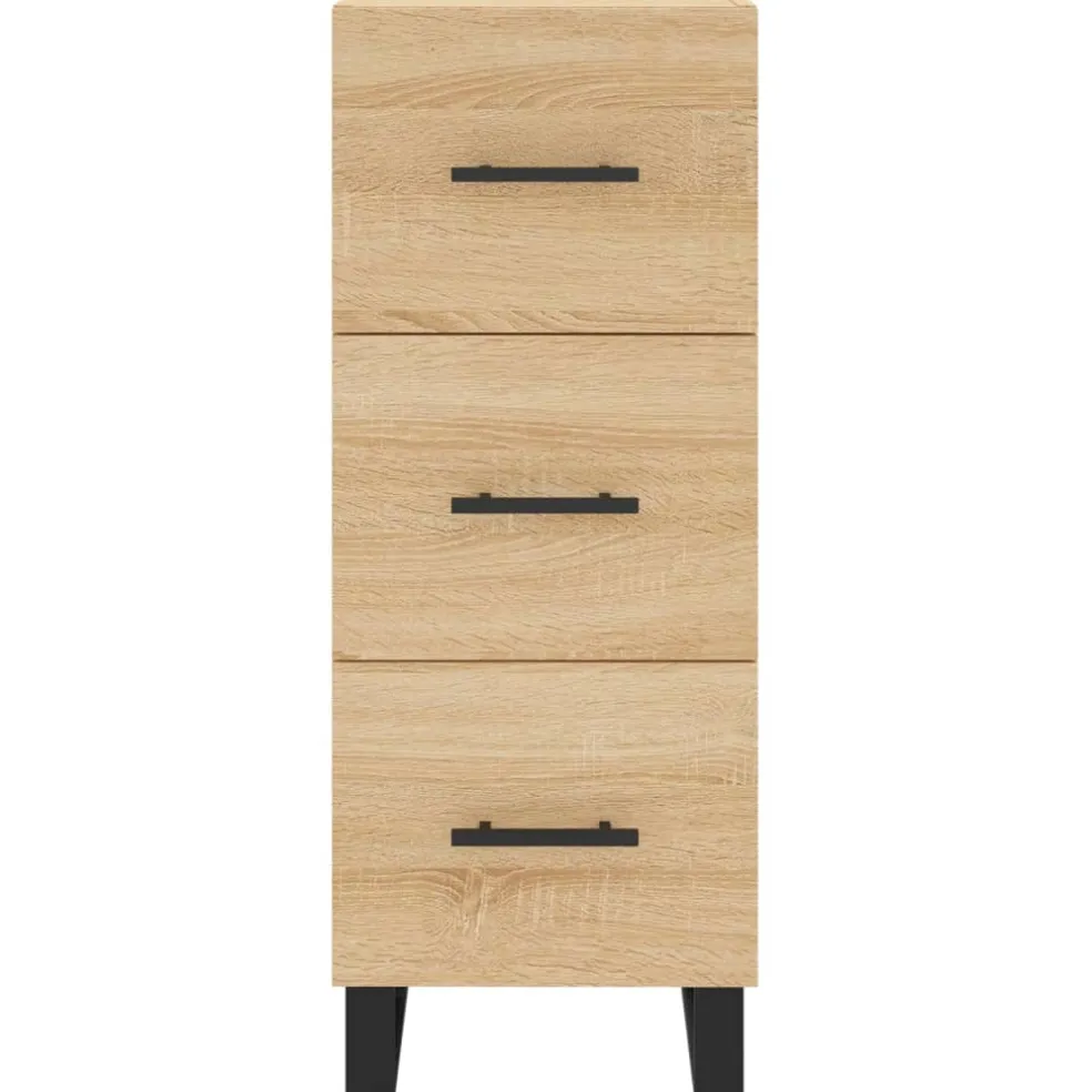 vidaXL Dressoir 34,5x34x90 cm bewerkt hout sonoma eiken