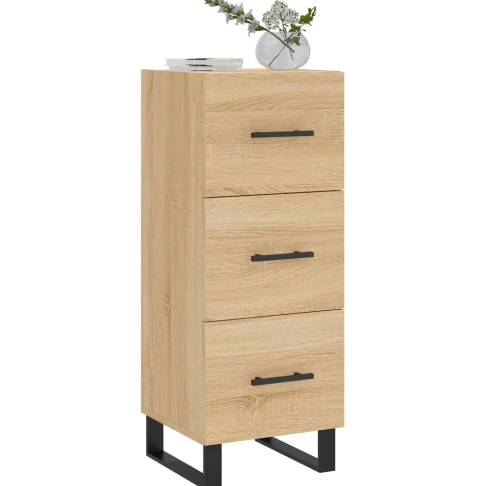 vidaXL Dressoir 34,5x34x90 cm bewerkt hout sonoma eiken