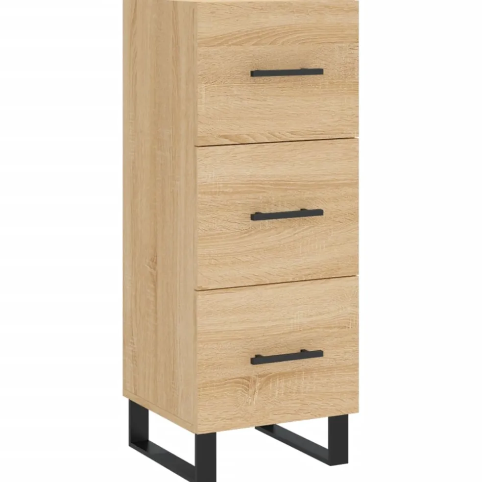 vidaXL Dressoir 34,5x34x90 cm bewerkt hout sonoma eiken