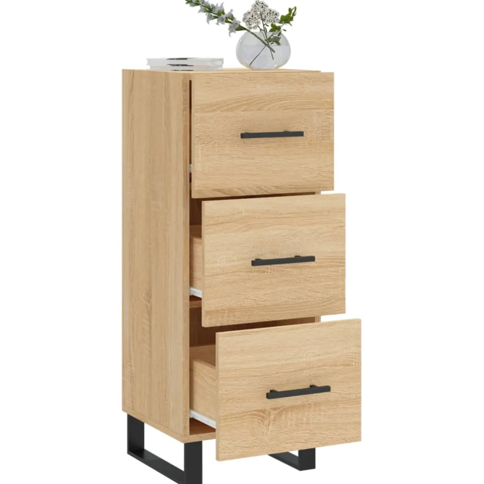 vidaXL Dressoir 34,5x34x90 cm bewerkt hout sonoma eiken