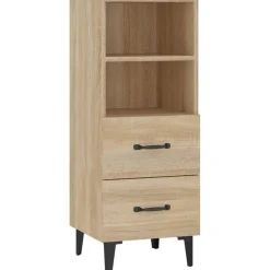 vidaXL Dressoir 34,5x34x90 cm bewerkt hout sonoma eikenkleurig