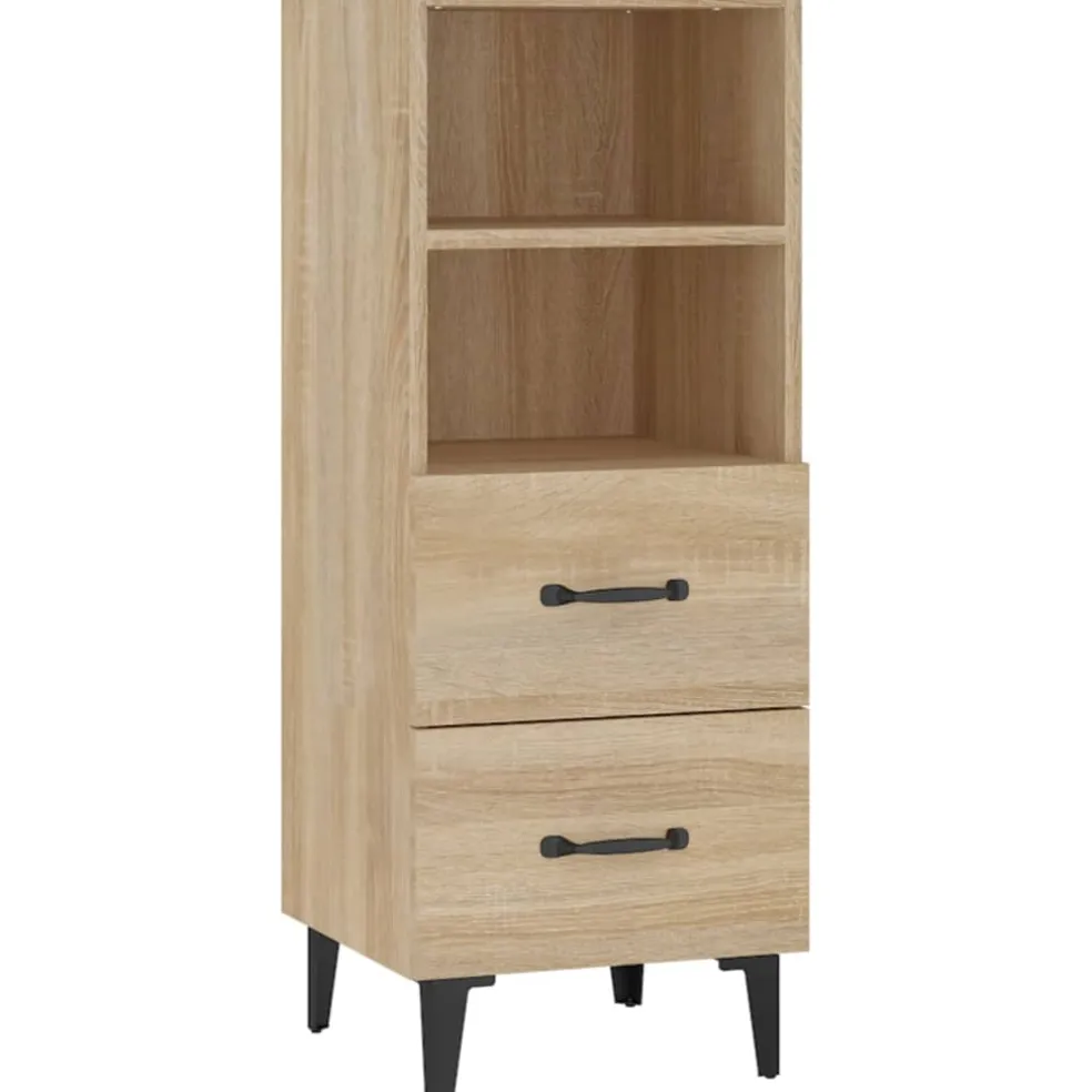 vidaXL Dressoir 34,5x34x90 cm bewerkt hout sonoma eikenkleurig