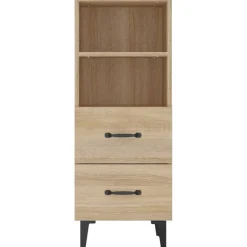 vidaXL Dressoir 34,5x34x90 cm bewerkt hout sonoma eikenkleurig