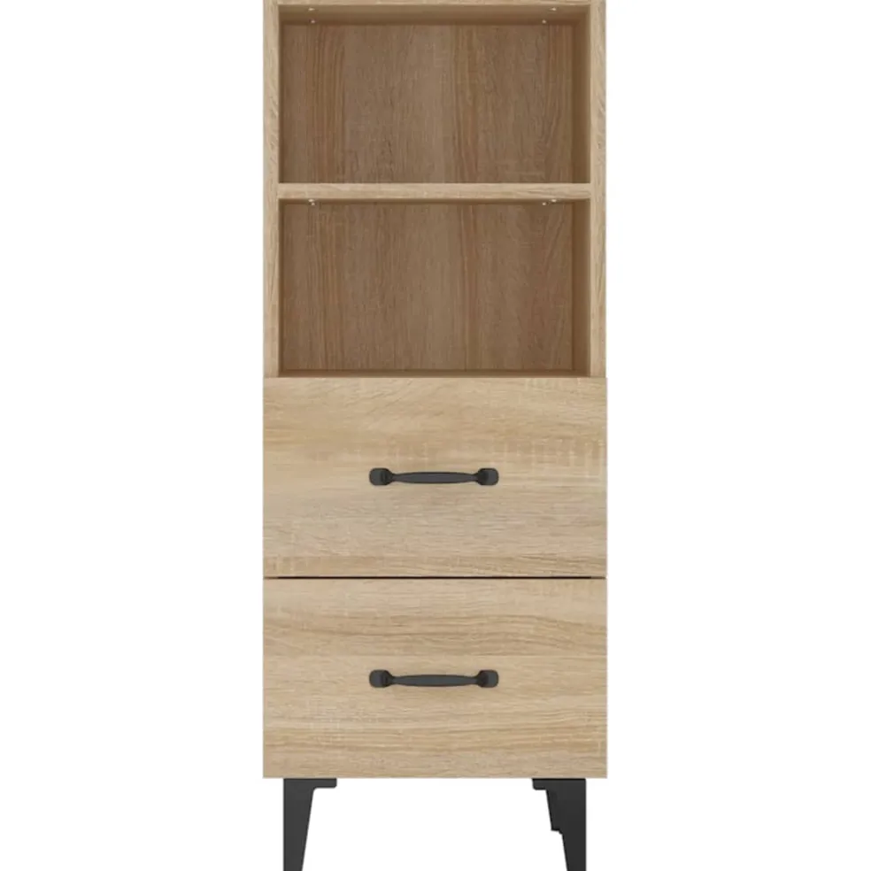 vidaXL Dressoir 34,5x34x90 cm bewerkt hout sonoma eikenkleurig