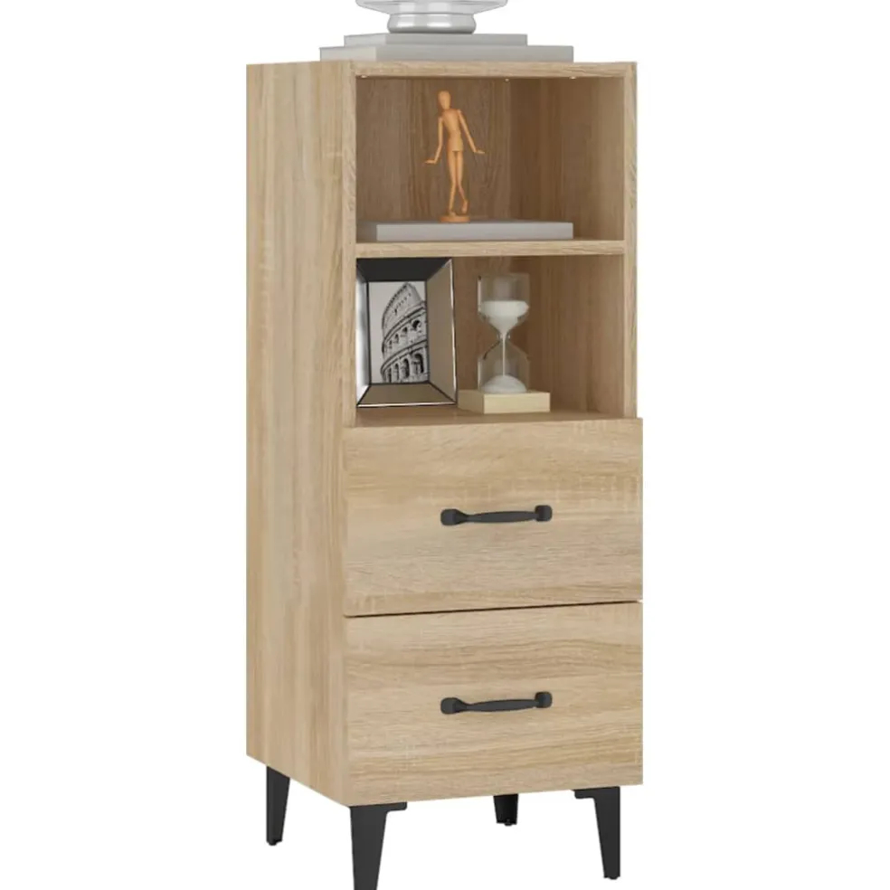 vidaXL Dressoir 34,5x34x90 cm bewerkt hout sonoma eikenkleurig