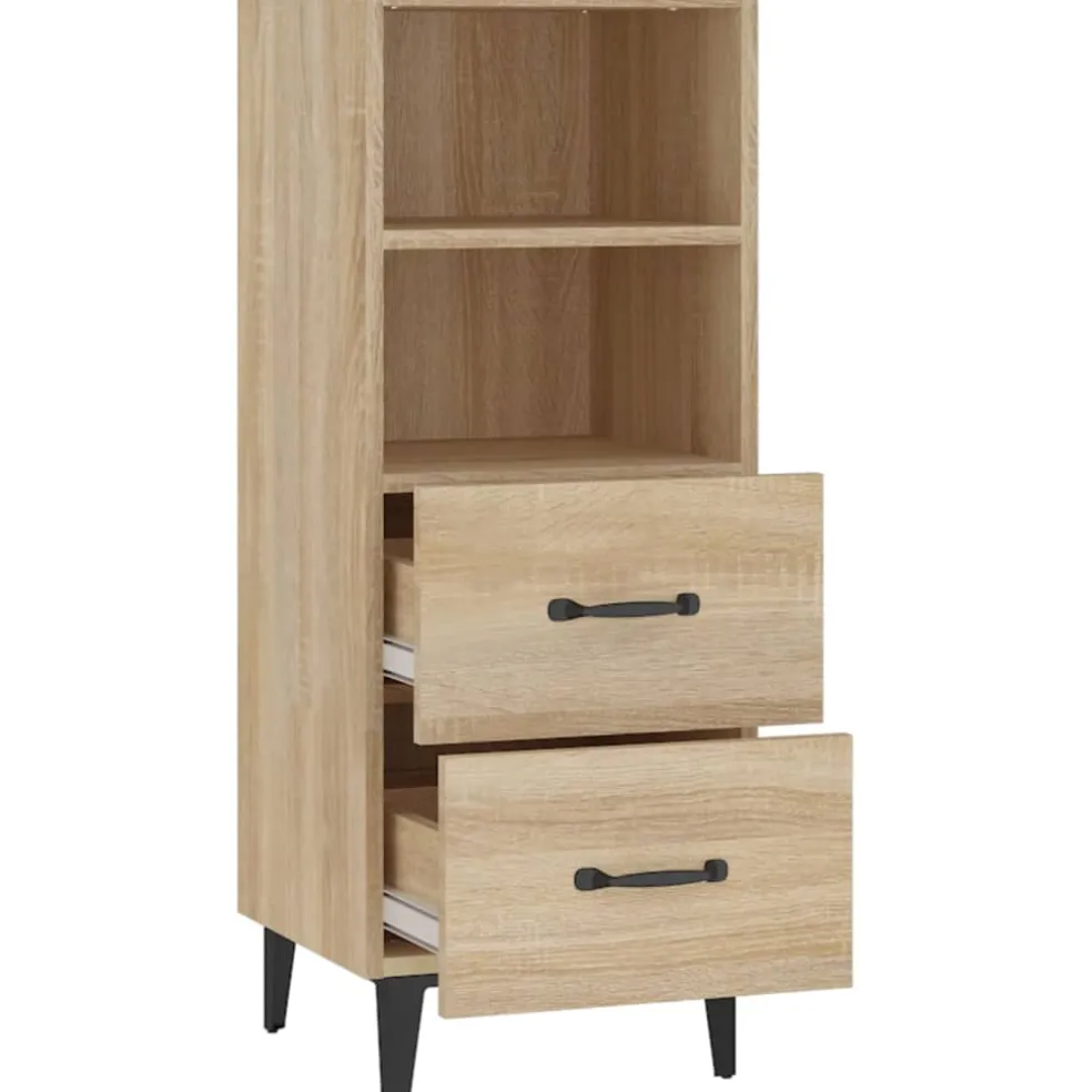 vidaXL Dressoir 34,5x34x90 cm bewerkt hout sonoma eikenkleurig