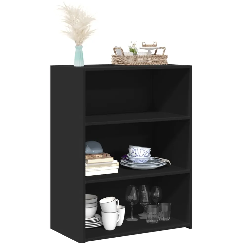 vidaXL Dressoir 70x41x93 cm bewerkt hout zwart
