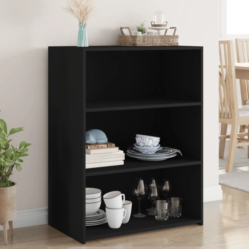 vidaXL Dressoir 70x41x93 cm bewerkt hout zwart