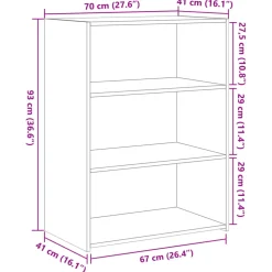 vidaXL Dressoir 70x41x93 cm bewerkt hout zwart