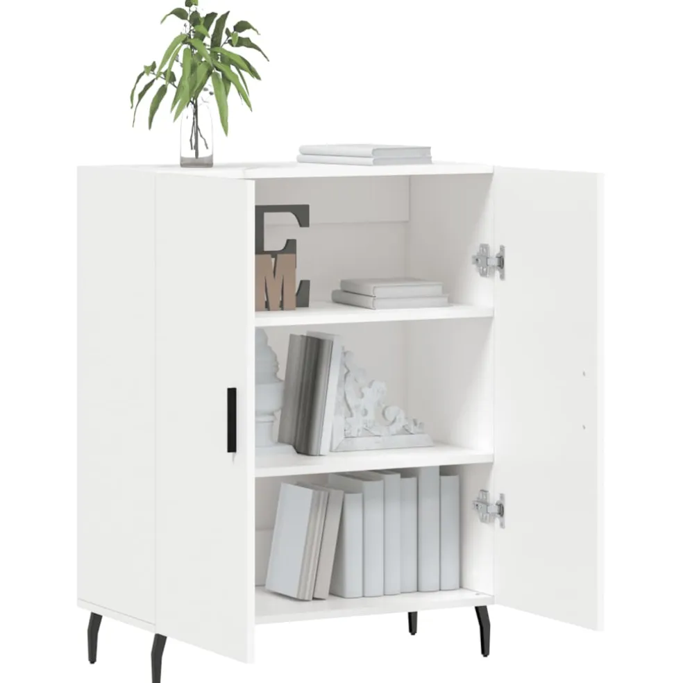 vidaXL Dressoir 69,5x34x90 cm bewerkt hout wit