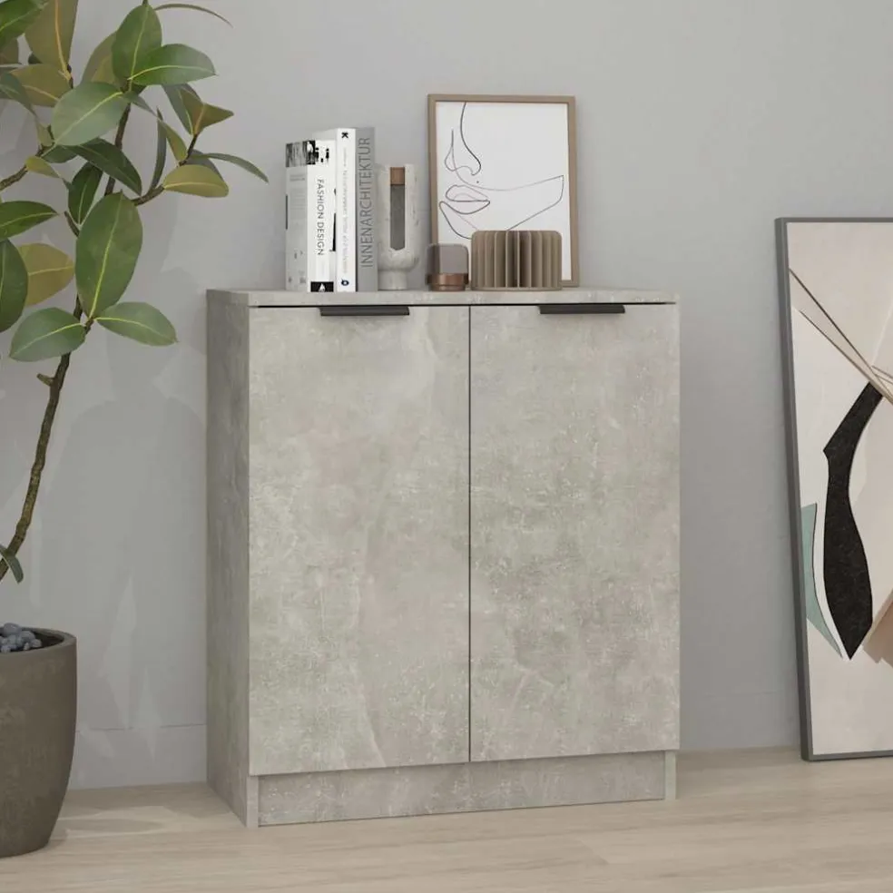 vidaXL Dressoir 60x30x70 cm bewerkt hout betongrijs
