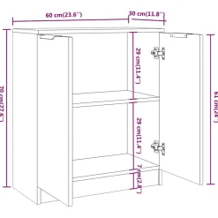 vidaXL Dressoir 60x30x70 cm bewerkt hout betongrijs