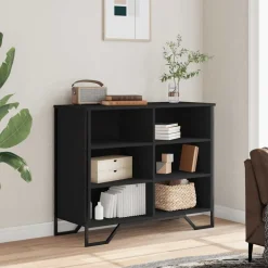 vidaXL Dressoir 91x35,5x74,5 cm bewerkt hout zwart