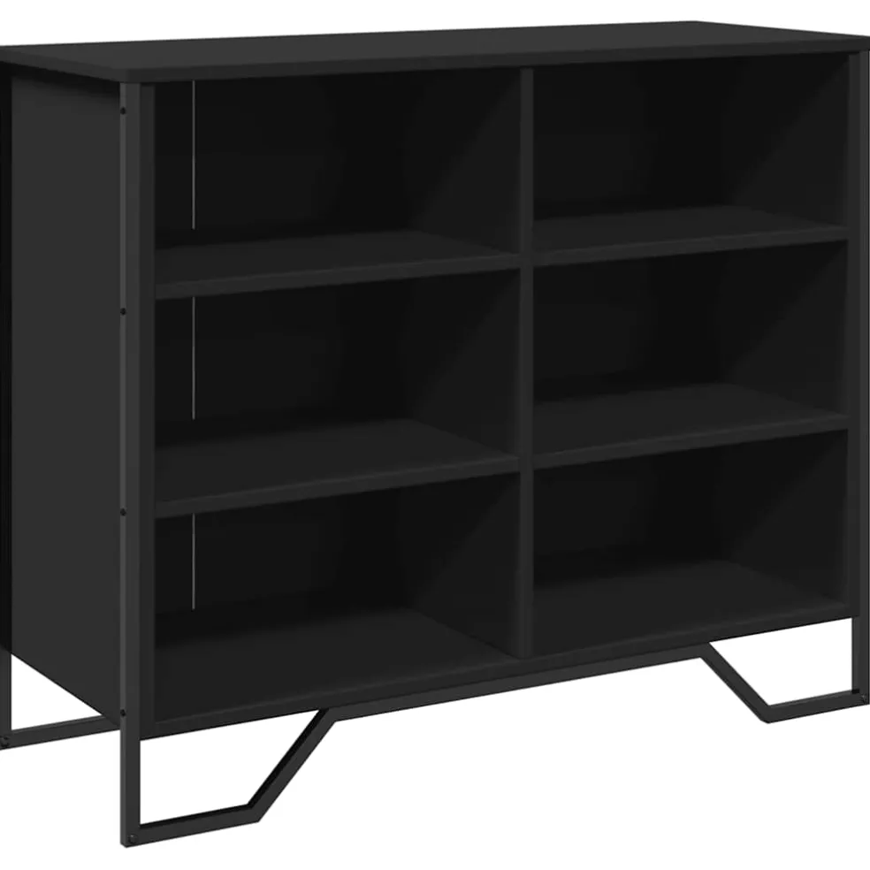 vidaXL Dressoir 91x35,5x74,5 cm bewerkt hout zwart