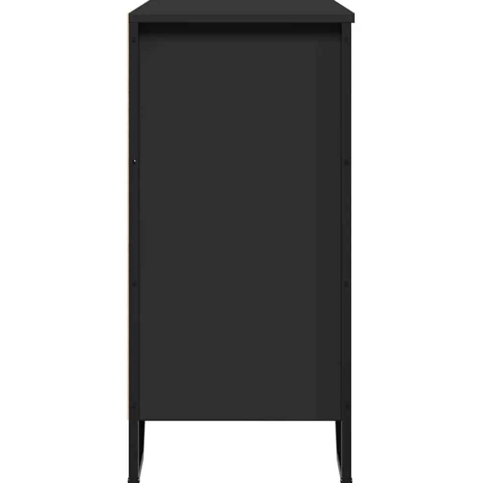 vidaXL Dressoir 91x35,5x74,5 cm bewerkt hout zwart