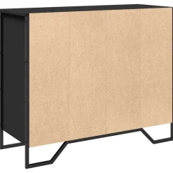 vidaXL Dressoir 91x35,5x74,5 cm bewerkt hout zwart