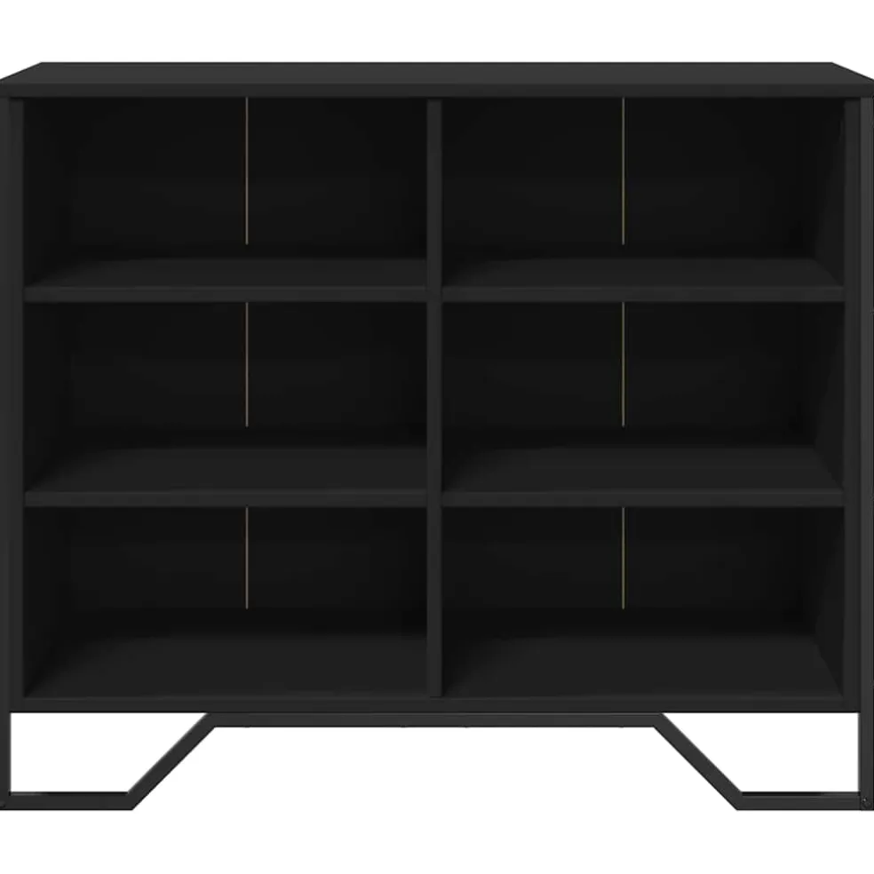 vidaXL Dressoir 91x35,5x74,5 cm bewerkt hout zwart