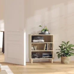 vidaXL Dressoir 57x35x70 cm bewerkt hout sonoma eikenkleurig
