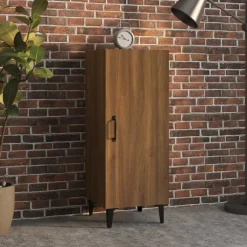 vidaXL Dressoir 34,5x34x90 cm bewerkt hout bruin eikenkleur