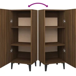 vidaXL Dressoir 34,5x34x90 cm bewerkt hout bruin eikenkleur