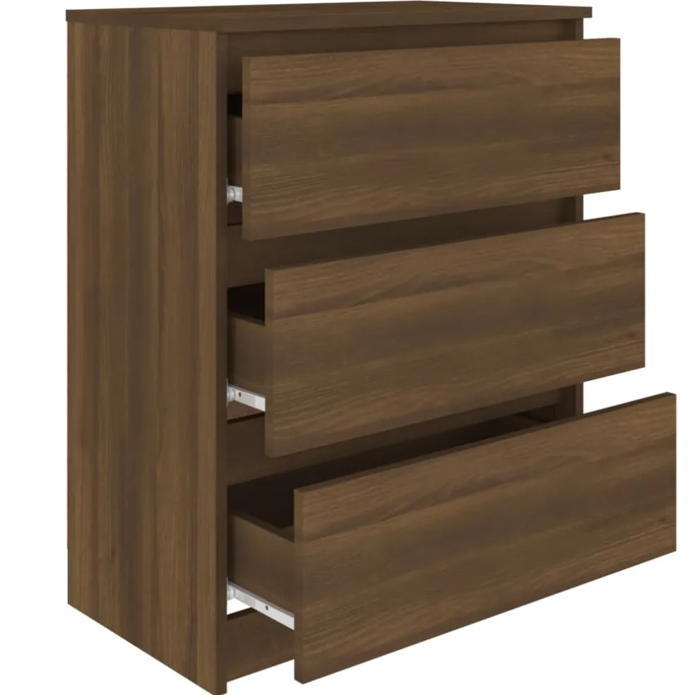 vidaXL Dressoir 60x35x76 cm bewerkt hout bruin eikenkleur