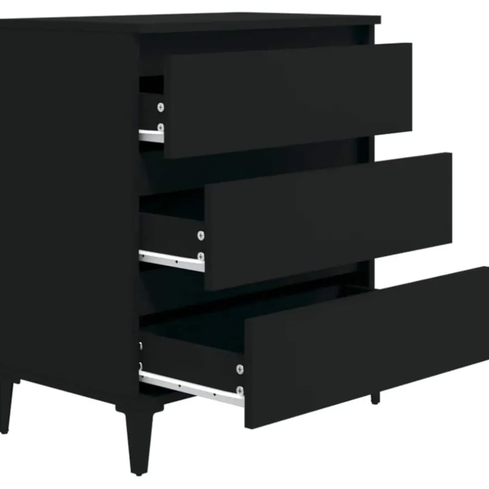 vidaXL Dressoir 60x35x70 cm bewerkt hout zwart