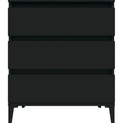 vidaXL Dressoir 60x35x70 cm bewerkt hout zwart