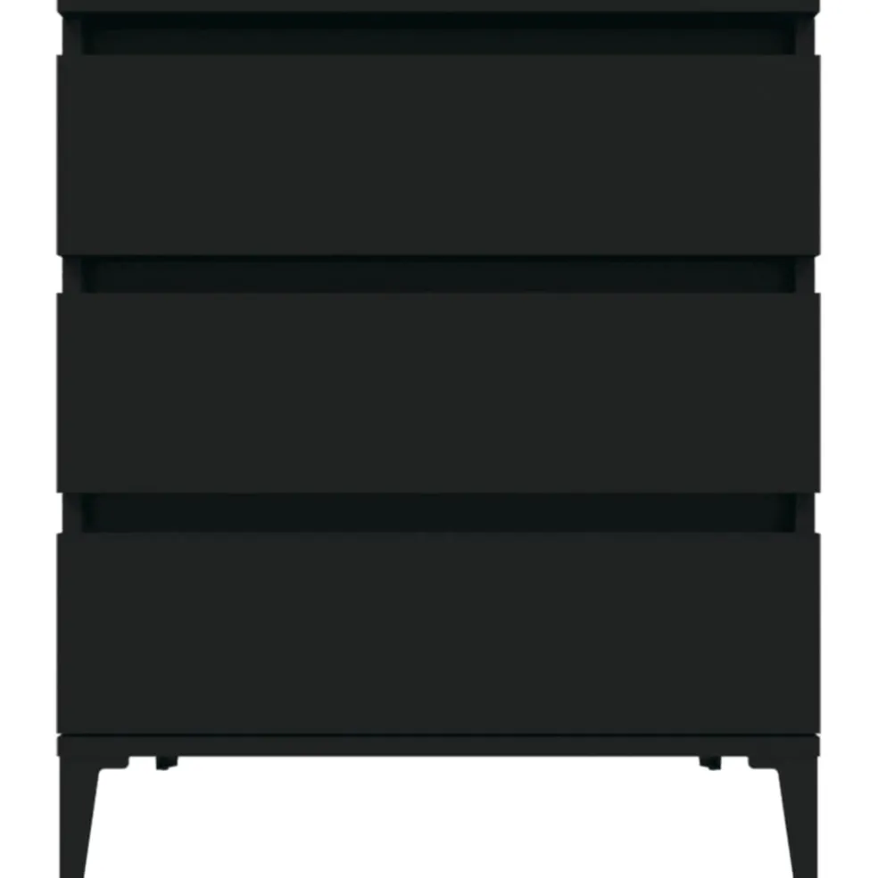 vidaXL Dressoir 60x35x70 cm bewerkt hout zwart