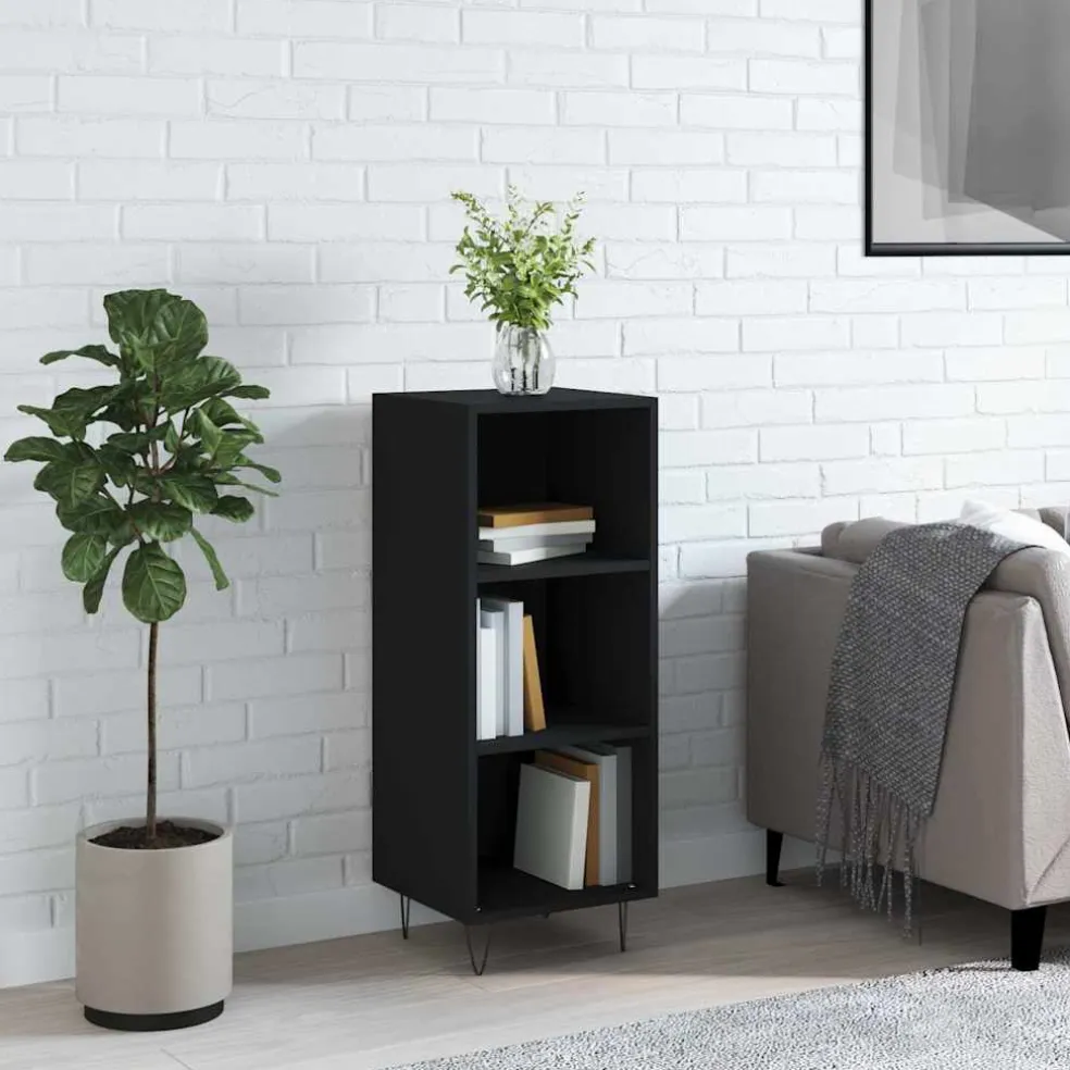 vidaXL Dressoir 34,5x32,5x90 cm bewerkt hout zwart