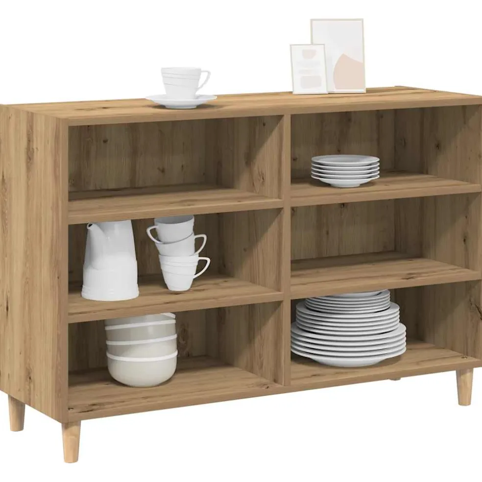 vidaXL Dressoir 103,5x35x70 cm bewerkt hout artisanaal eikenkleurig