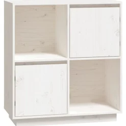 vidaXL Dressoir 74x35x80 cm massief grenenhout wit