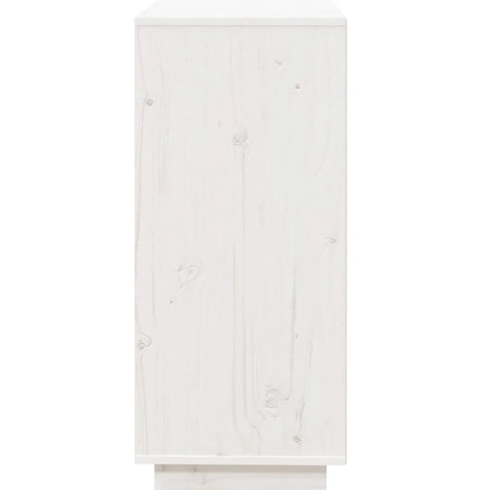 vidaXL Dressoir 74x35x80 cm massief grenenhout wit