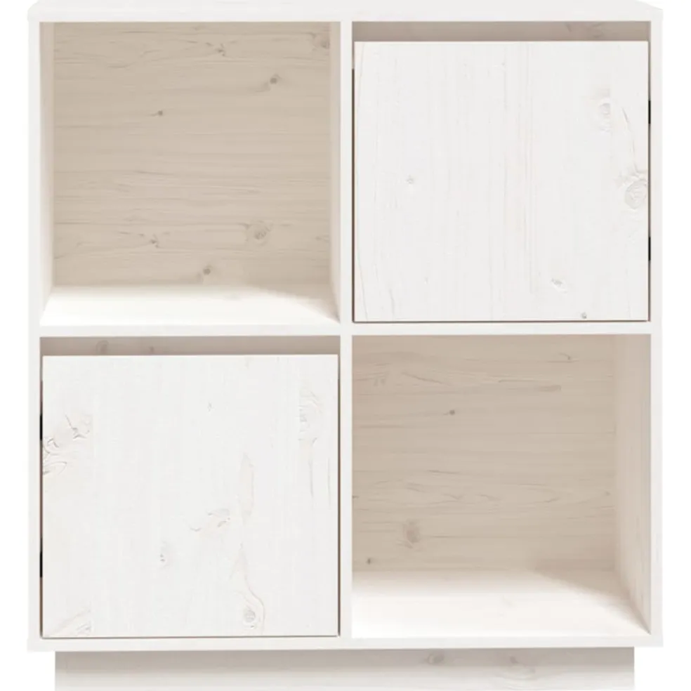 vidaXL Dressoir 74x35x80 cm massief grenenhout wit