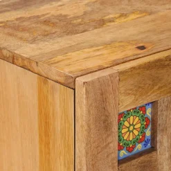 vidaXL Dressoir 60 x 33 x 75 cm Massief Mango Hout Naturel