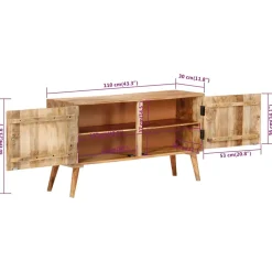 vidaXL Dressoir 110x30x60 cm massief mangohout