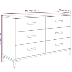 vidaXL Dressoir 110x35x70 cm massief grenenhout bruin