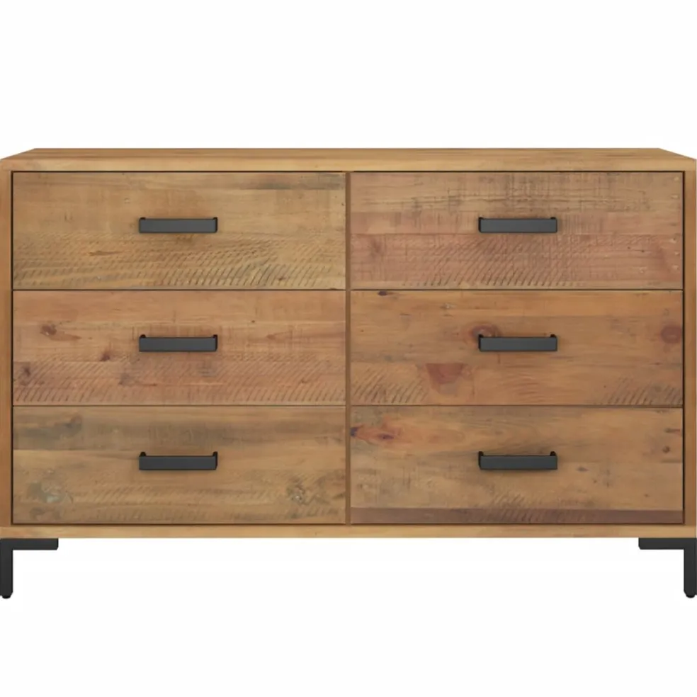 vidaXL Dressoir 110x35x70 cm massief grenenhout bruin
