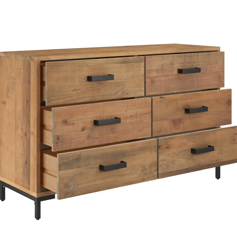 vidaXL Dressoir 110x35x70 cm massief grenenhout bruin