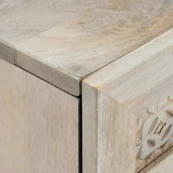vidaXL Dressoir 60 x 33 x 75 cm massief mangohout Wit