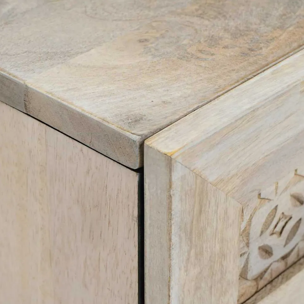 vidaXL Dressoir 60 x 33 x 75 cm massief mangohout Wit