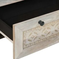 vidaXL Dressoir 60 x 33 x 75 cm massief mangohout Wit