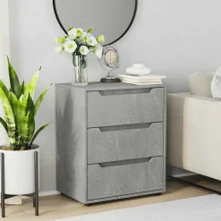 vidaXL Dressoir 60x40x73 cm spaanplaat betongrijs betongrijs