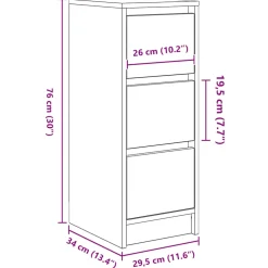 vidaXL Dressoir 29,5x34x76 cm spaanplaat wit