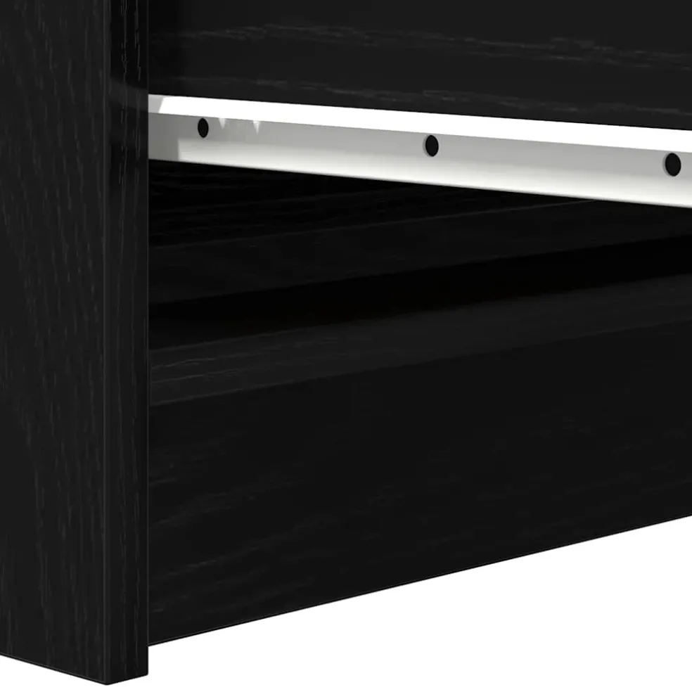 vidaXL Dressoir 37,5x35x76 cm spaanplaat zwart eikenkleurig