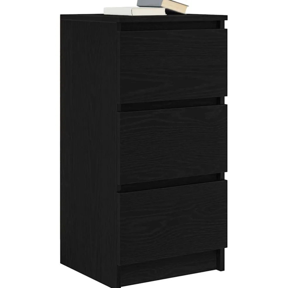 vidaXL Dressoir 37,5x35x76 cm spaanplaat zwart eikenkleurig
