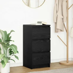 vidaXL Dressoir 37,5x35x76 cm spaanplaat zwart eikenkleurig