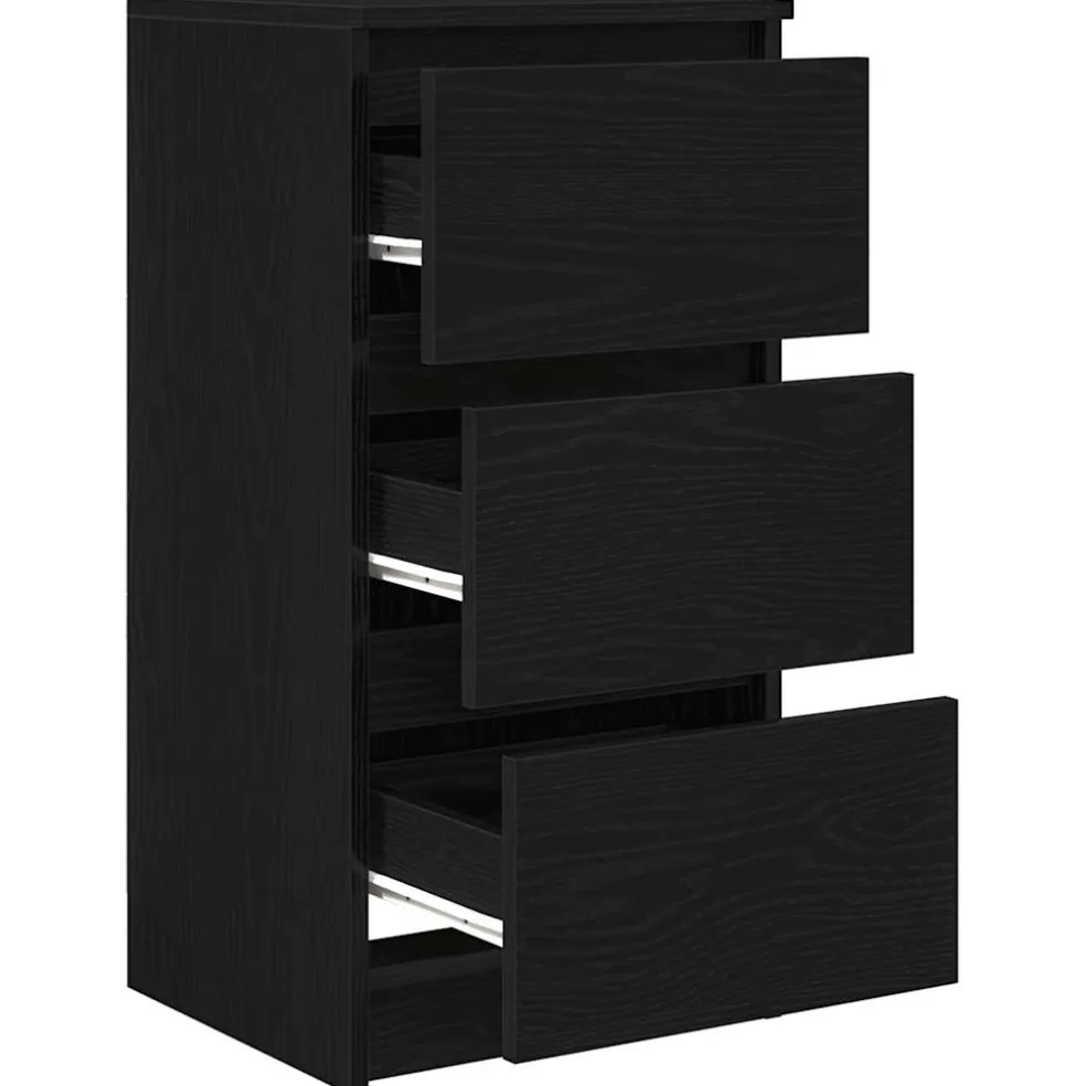 vidaXL Dressoir 37,5x35x76 cm spaanplaat zwart eikenkleurig