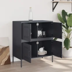 vidaXL Dressoir 68x39x79 cm staal antracietkleurig